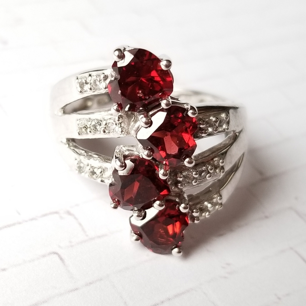 Mozambique Garnet Heart Ring Size 7